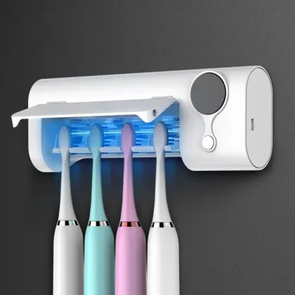 Wall-Mounted Bathroom Toothbrush Holder and Electric Toothbrush Sterilizer Rack