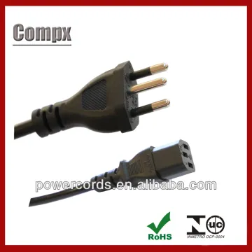 Brazil INMETRO power cord 3pin brazil power cord power cord for laptop