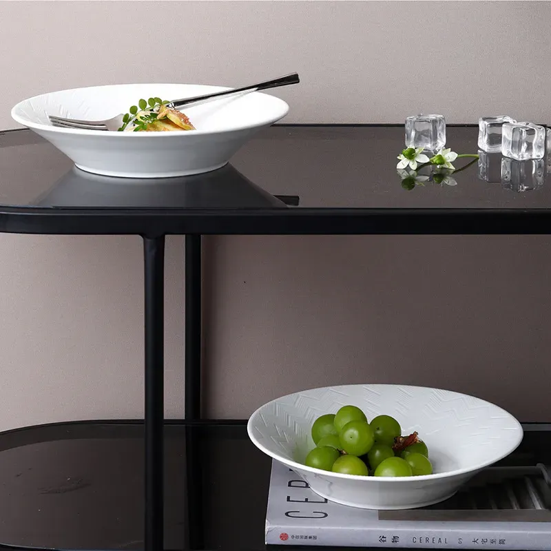 White Ceramic Spaghetti Bowl