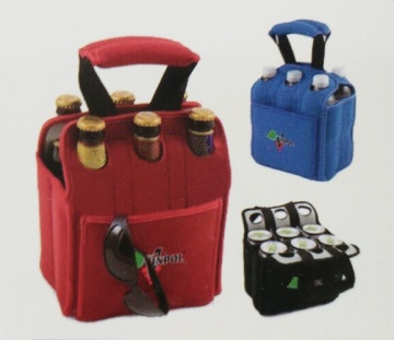 cheap Neoprene 6-pack Beer bag with Tote handle