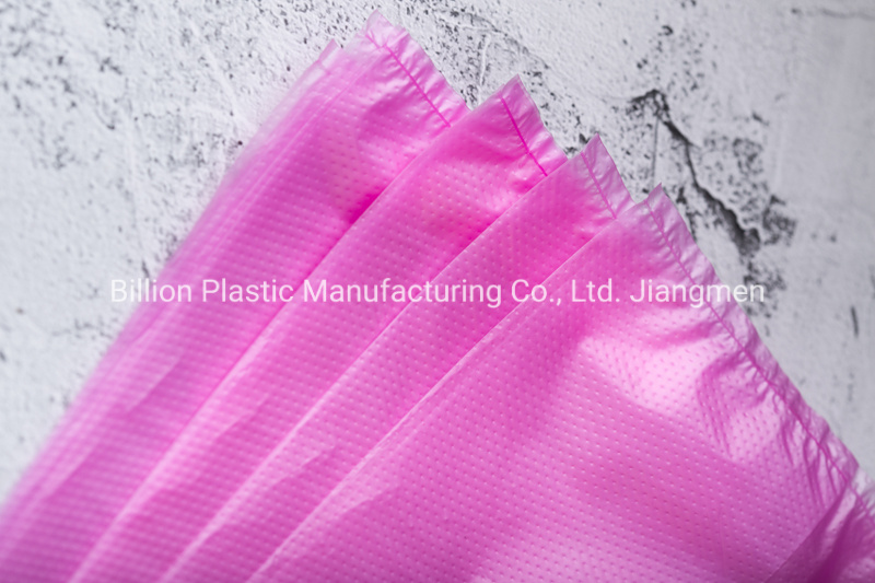 HDPE Embossed Surface Translucent Pink T Shirt Bag Plastic Shopping Bags