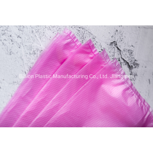 HDPE Embossed Surface Translucent Pink T Shirt Bag Plastic Shopping Bags