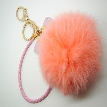 fashion animal fur ball alloy keychains