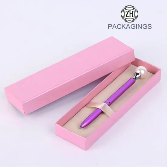 Pink color cardboard pen gift box packaging new