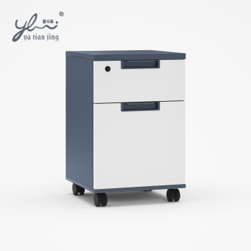 Wooden Under Desk Cabinet with 3 Drawers on Wheels and Removable File Drawer