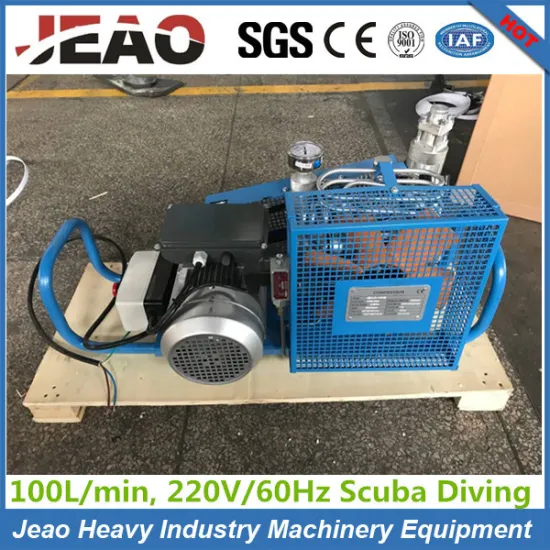 Delivery to USA 100L/Min 220V/60Hz Single Phase 300bar Air Compressor for Scuba Diving