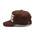 5 paneel bruin applique geborduurde honkbalpet