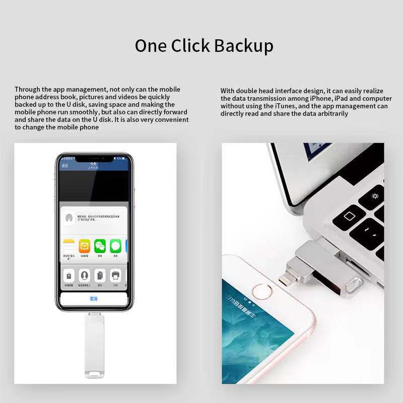 Customizable Portable 2 in 1 flash drive storage