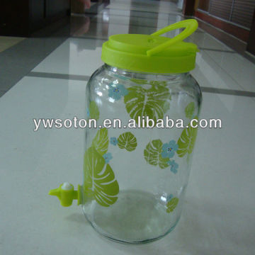 glass tea jar with faucet