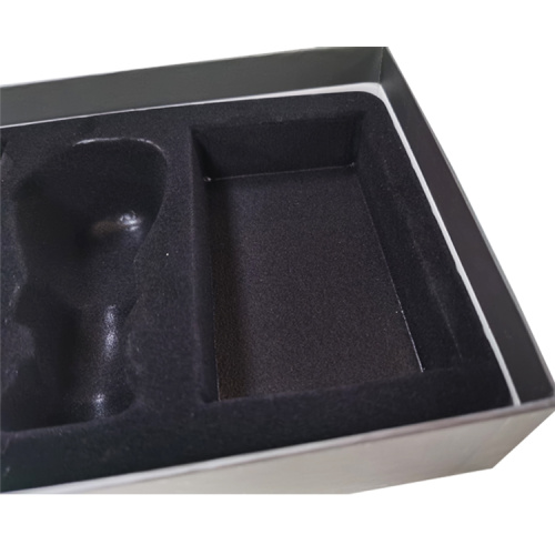 Drawer Black Paper Soap Box with flocking Tray