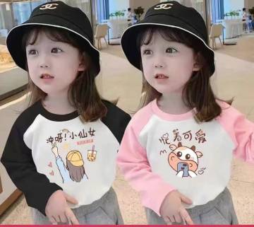 Cotton Children's Casual Cartoon Long-sleeved T-shirt