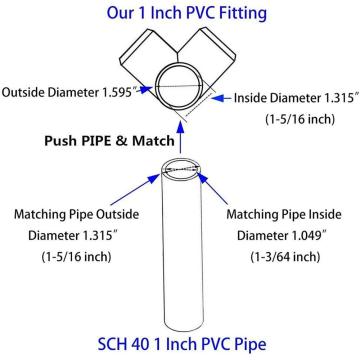 4-Pack 1" Tee PVC Fitting