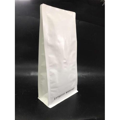 Bolsa de café da caixa de papel Kraft White Kraft de 1 kg