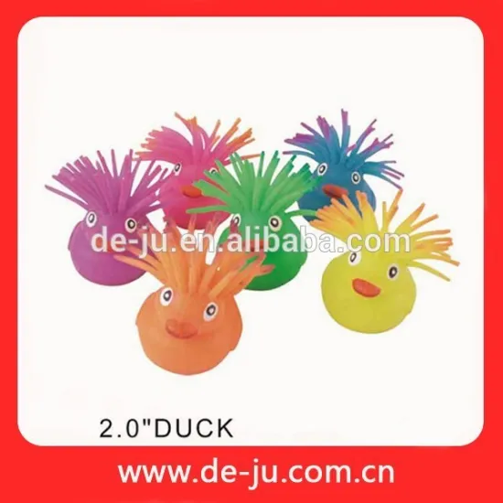 2" Duck Animal Long Hair Lovely Spiky Rubber Ball