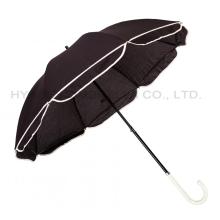 Women's Straight Umbrella With Scallop Edge