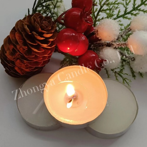church white paraffin wax tealight candle