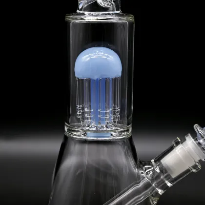 Blue filtered Glass Beaker Bong