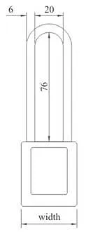 Plastic shackle safety padlock-76mm