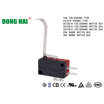 UL TUV CE Approved 16A 250V Lever Micro Switch