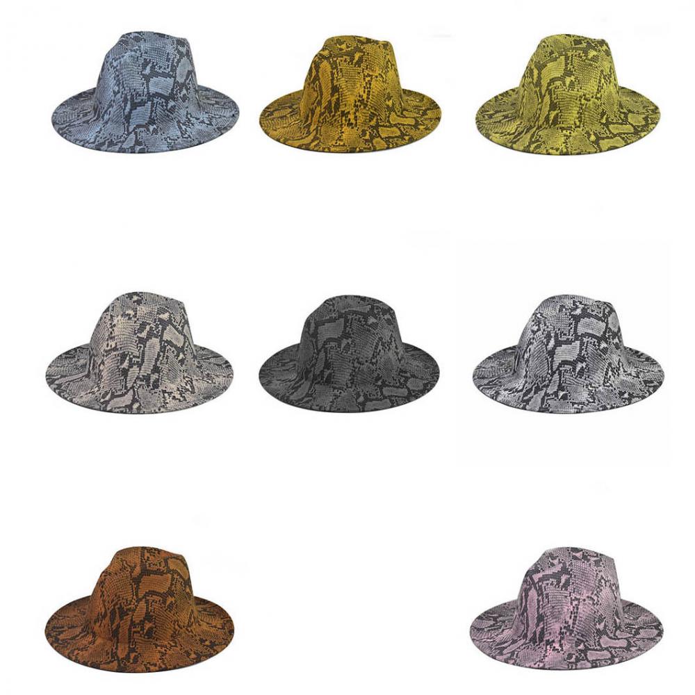 fashion wholesale wide brim snakeskin felt Fedora hat