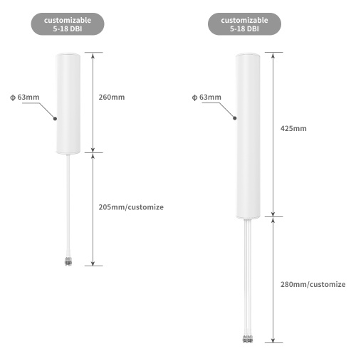 Antena de cilindro 600 ~ 3800MHz Antena omnidireccional