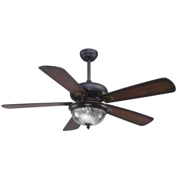 52 inch LED Ceiling Fan with Remote Control - Wood Blades and Light Kit