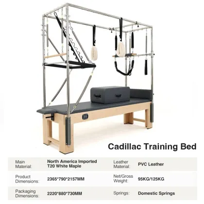 Pilates Reformer with Balanced Aluminum Cadillac and Custom Handles