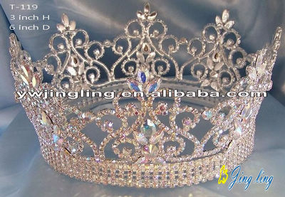 AB Rhinestone Full Round Pageant Tiaras Crowns