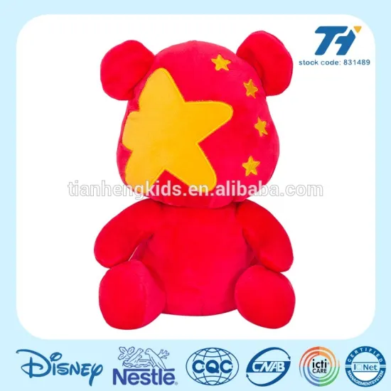 EN71 teddy for national flag stuffed plush toy animal type toy for gift