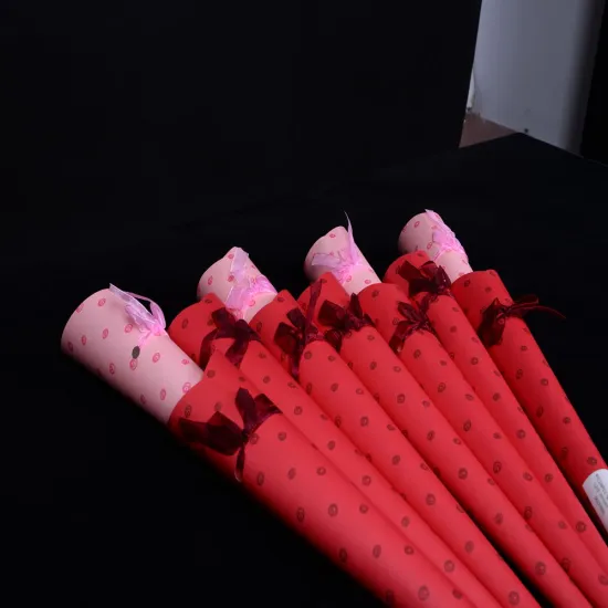 Paper rose cone gift tube of love red