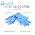 Blue Powder Free Nitrile gloves with CE approved