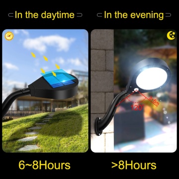 61LEDs Solar Wall Light 800LM 360°Adjustable Heads