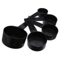 10pcs preto plástico colher de medição de cozinha set colher