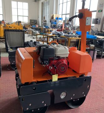 852Kg Walk Behind Double Drum Hydraulic Vibratory Soil Compactor - Small Road Roller Machine
