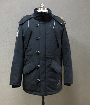 men`s navy print outwear