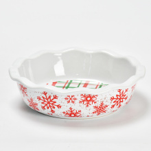 Amazon Christmas Flower Stoneware Sceramic Pie Dish