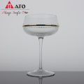 Crystal Gold Belt Striped glass wine Goblet set