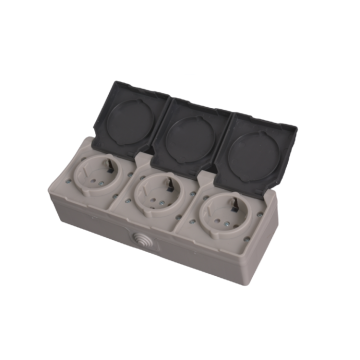 IP54 valutato da 16A SCOPE SCHUKO con copertura e base di plastica - Compatibile per esterni