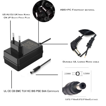 AC/DC 9V 12V 15V 500MA 800mA Adaptador de energia