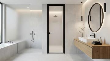 Aluminum Swing Door Modern Bath