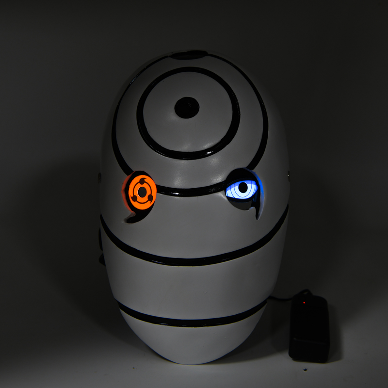 LED Glow White Obito Tobi Cosplay Mask