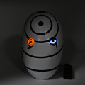 Máscara de cosplay Obito Tobi branca com brilho LED
