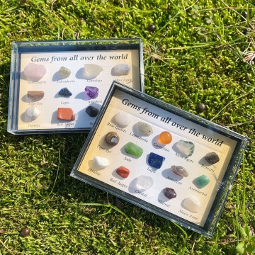 Natural Polishing Stone Geology Teaching Kit: Rock Tumbled Crystals Mineral Collection Gift Box
