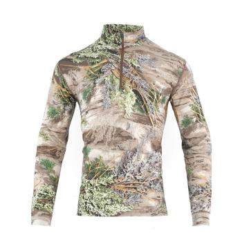 Affordable Spring Camo Merino 1/4 Zip Outdoor Base Layer Top