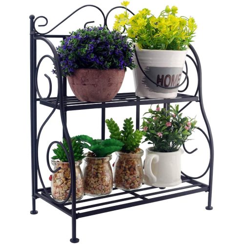 2 Tier Foldable Shelf Rack Kitchen Countertop