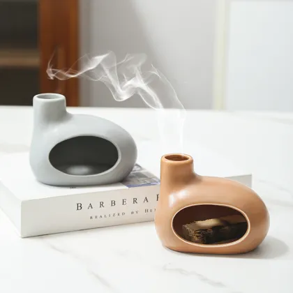 Modern Ceramic Incense Holder with Palo Santo & Sage Burner