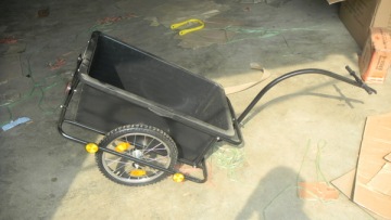 Bicycle Trailer with Plastic Bucket, Spoke Wheel, UV Protection, Eco-Friendly