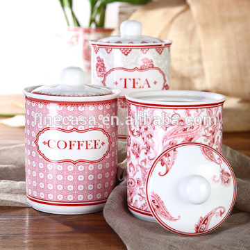 800CC Elegant Fine Ceramic Canister with Cover