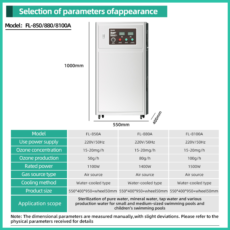 Pool Purification Ozone Generator 50g/h