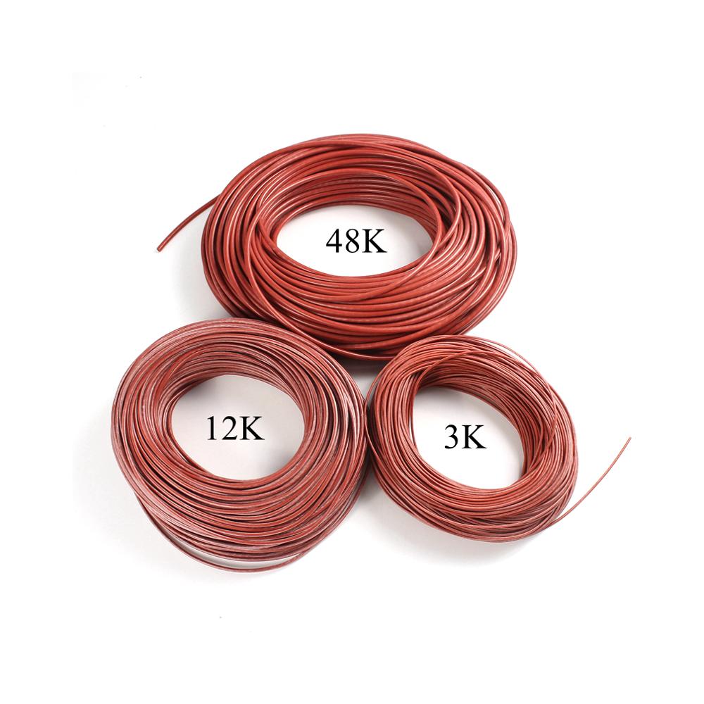 12V 220V 6K 72Ω/m Carbon Fiber Heating Cable Silicone Rubber Heat Wire Freeze Infrared Water Pipe Frost Warm Floor Sewer Car